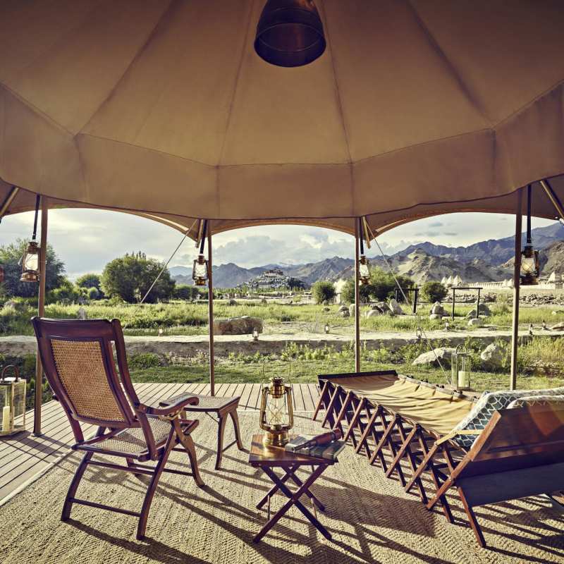Presidential Suite Tent Verandah - Chamba Camp, Thiksey