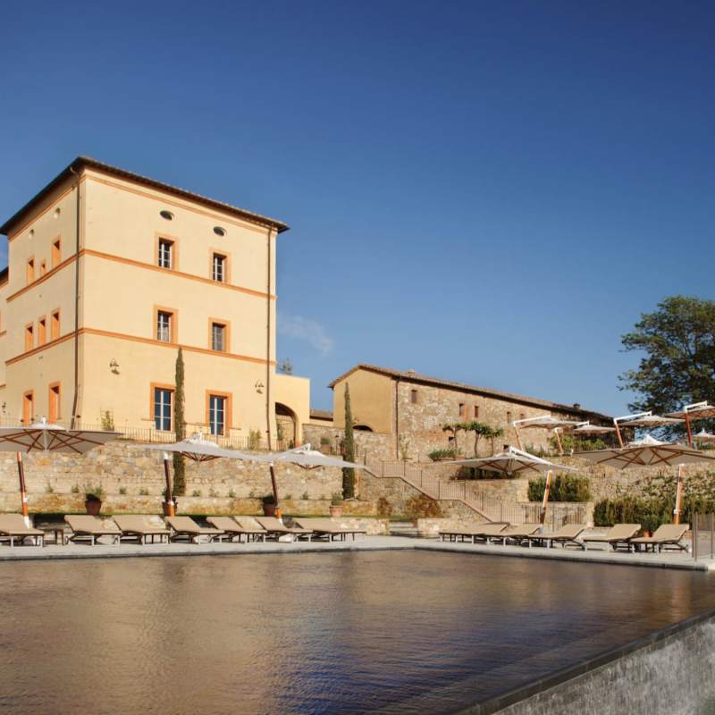 Main Hotel from Poolside - Belmond Castello di Casole