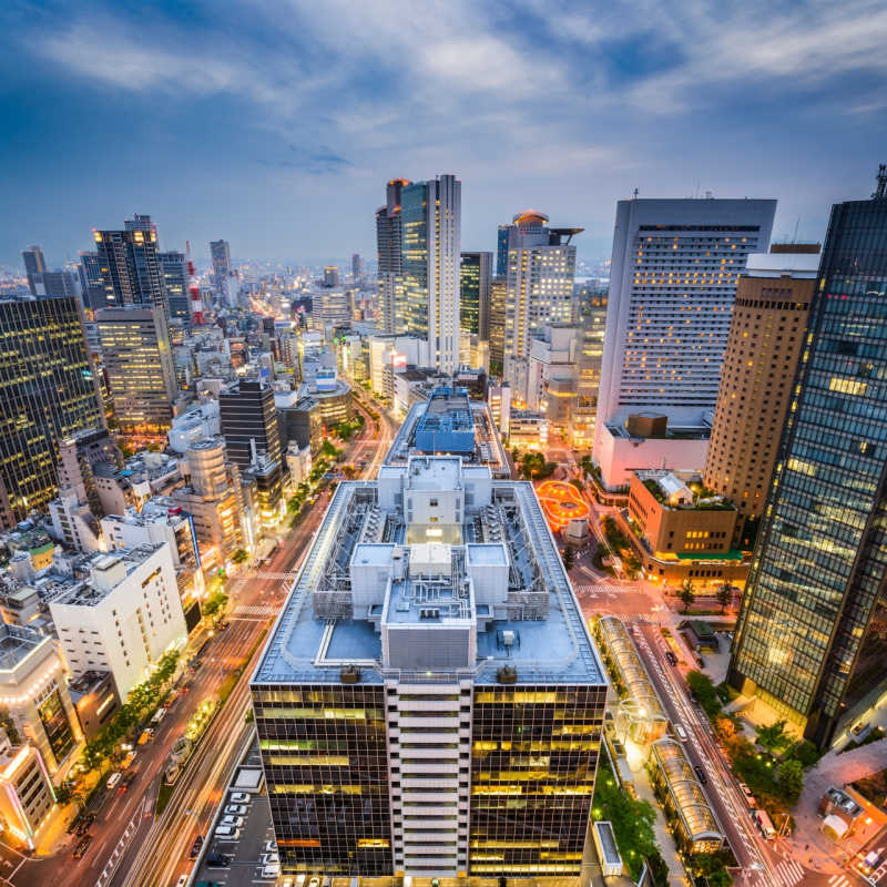 Busy Streets of Osaka by Night 