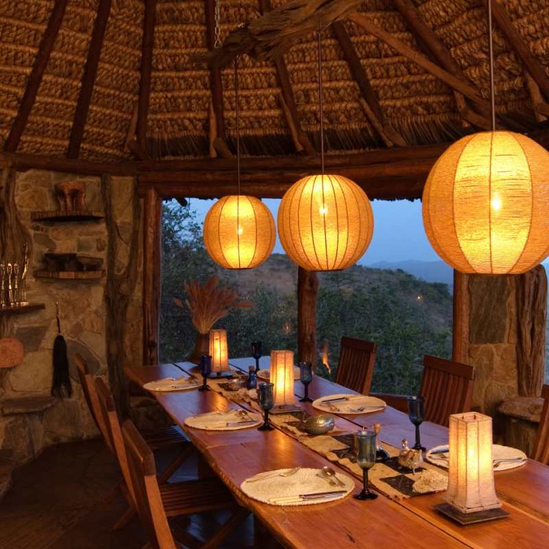 Dining area with views 