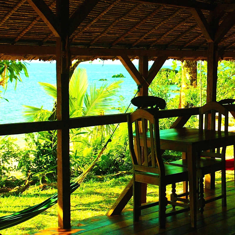 Dining area and hammocks - Masoala Forest Lodge