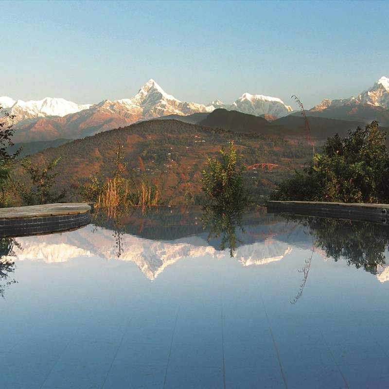 Pool at Tiger Mountain Pokhara Lodge - On a high in Nepal