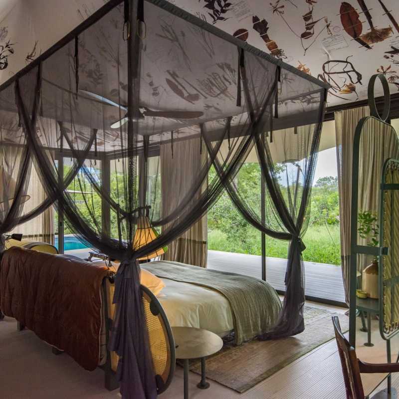 Tented room interior 