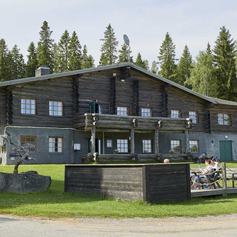 Main lodge in the summer