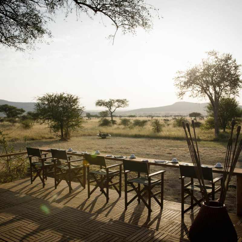 Morning coffee on the deck - Dunia Camp
