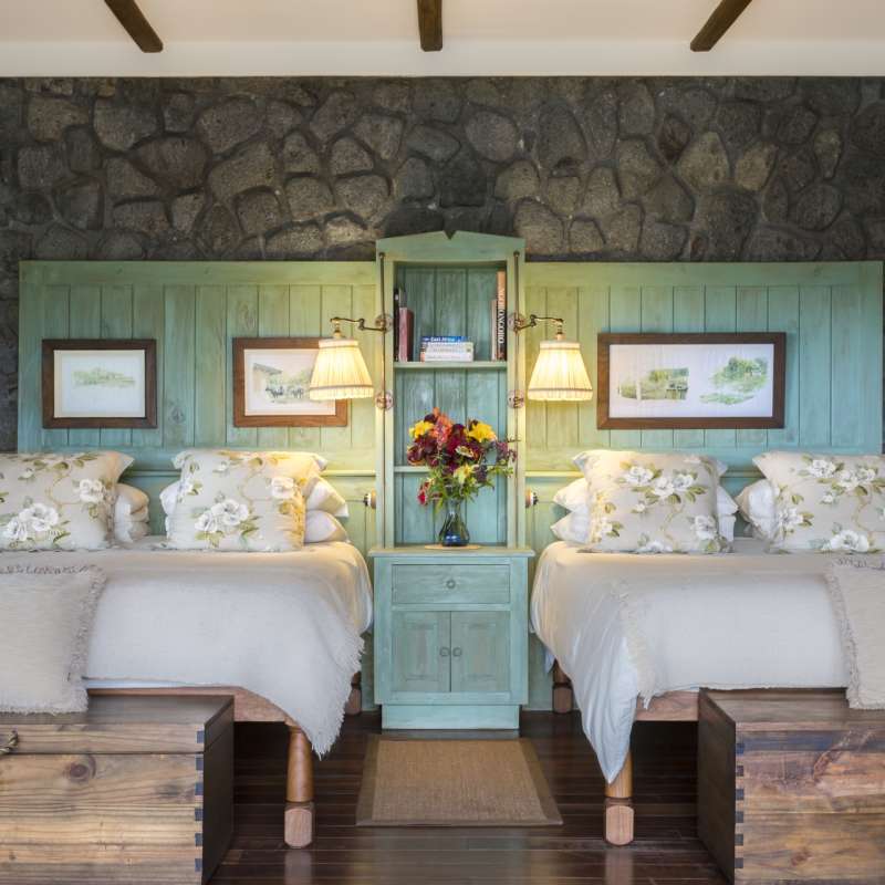 Cottage bedroom at Gibbs Farm 