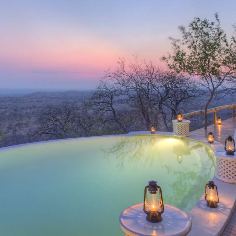 Poolside dining - Ikuka Safari Camp 
