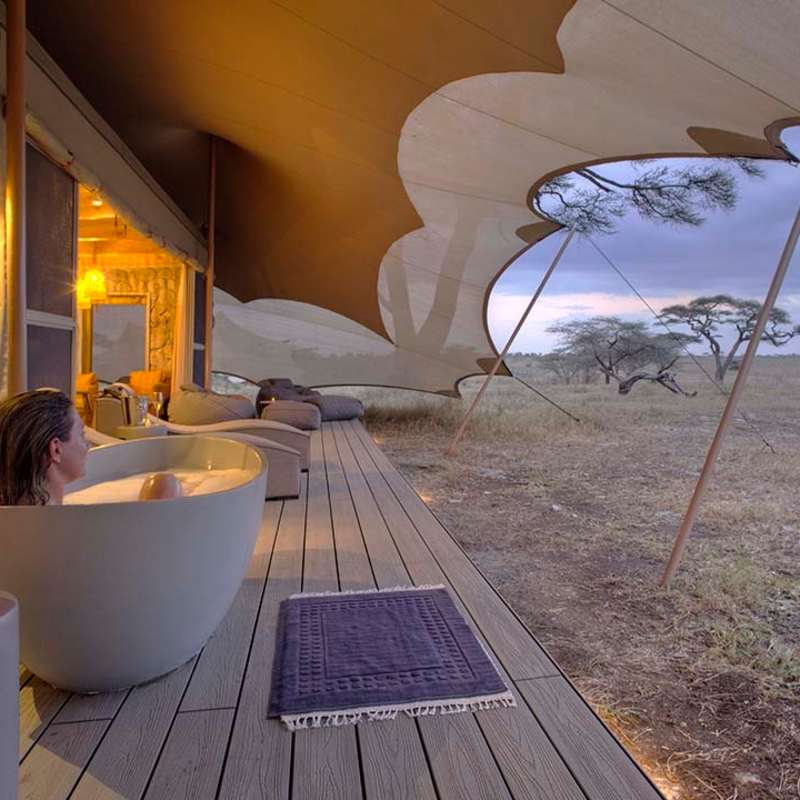 Bath time at Namiri Plains 