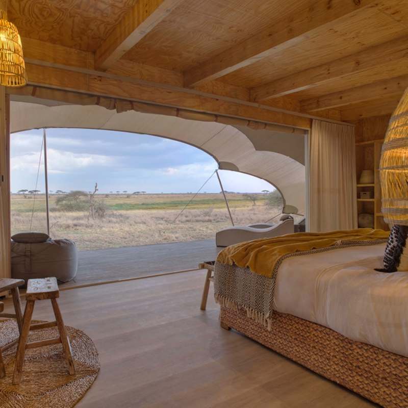 Bedroom view at Namiri Plains 