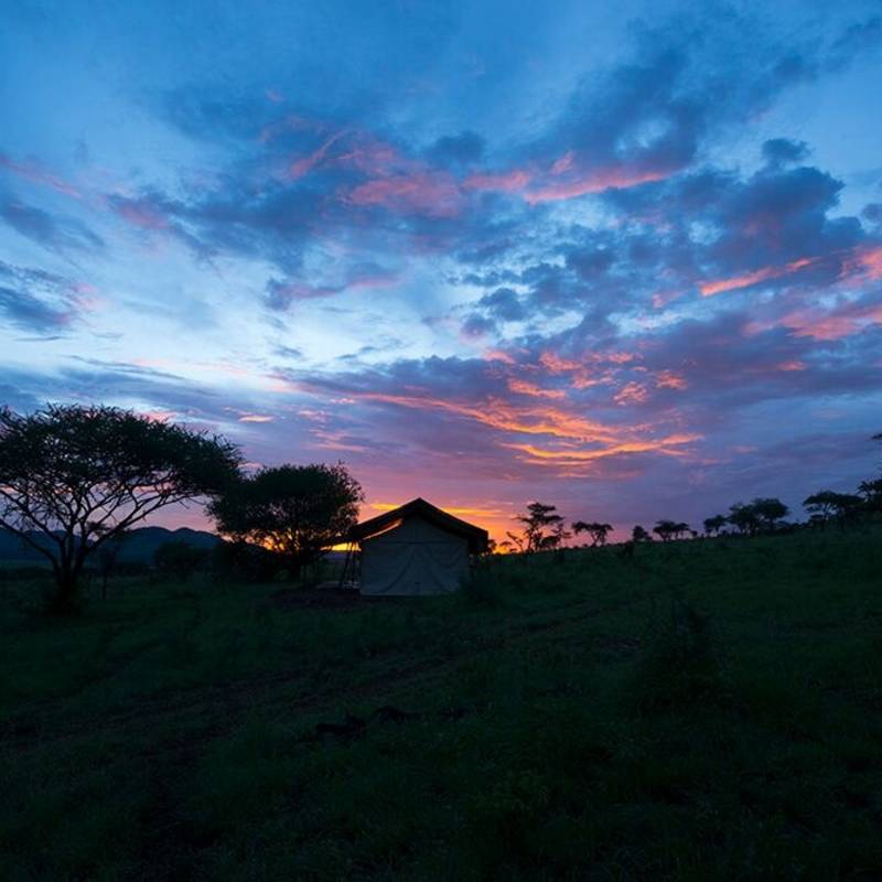 Sunset over camp 