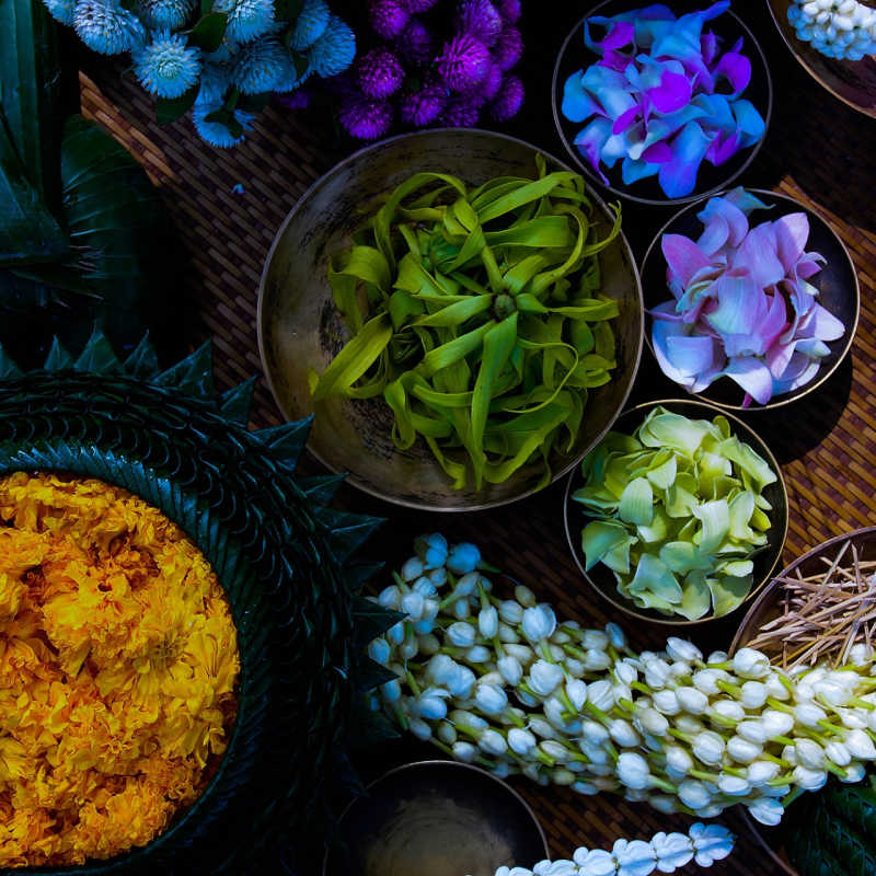 Flower Garland Making - Tamarind Village