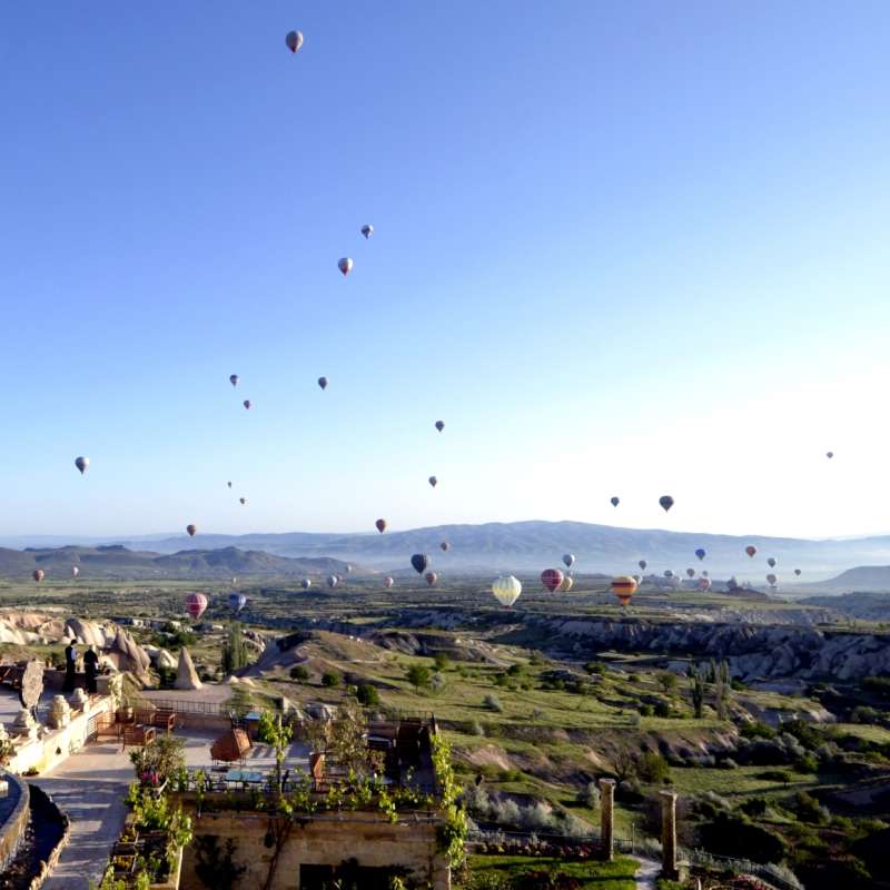 Hot air balloons from the hotel - Museum Hotel Cappadocia