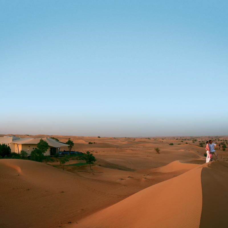 View of Resort from Sand Dune - Al Maha Desert Resort and Spa
