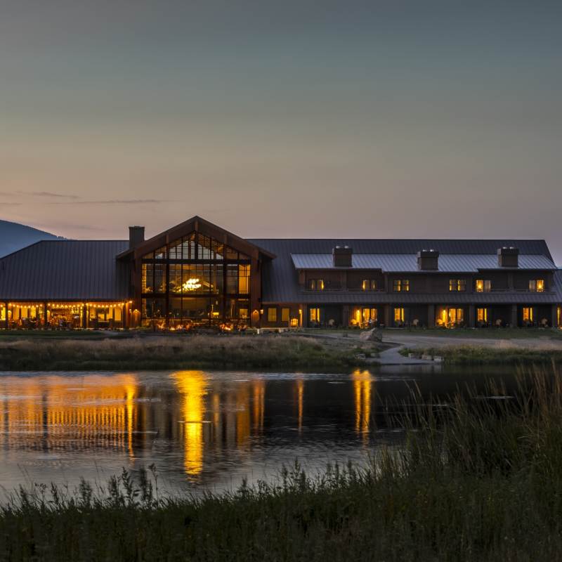 Lodge Exterior at Dusk - Sage Lodge 