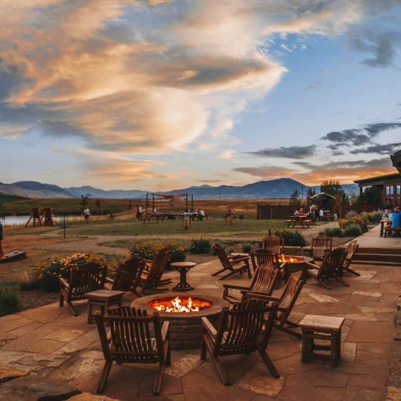 Patio at Sunset - Sage Lodge 
