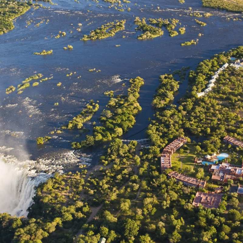 Aerial view of The Royal Livingstone 