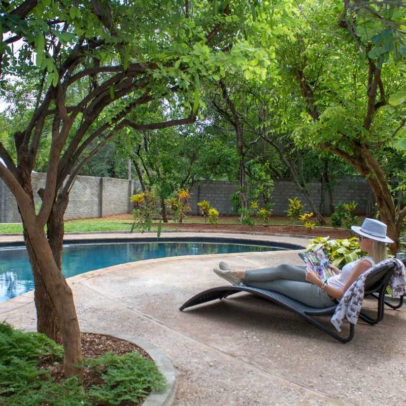 Lounging by the pool at 528 