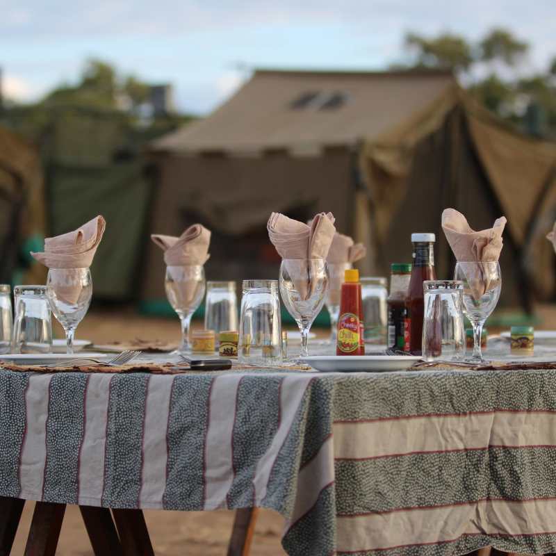 Breakfast table - Ruwesi Canoe Trail