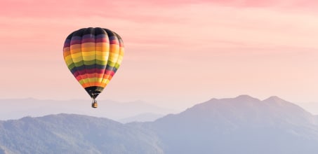 Hot Air Balloon across Moroccan landscape
