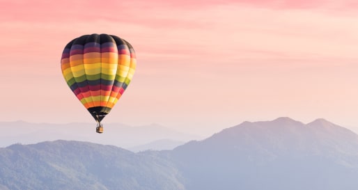Hot air balloon - Hot air balloon across the Atlas Mountains