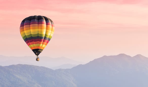 Hot Air Balloon across Moroccan landscape