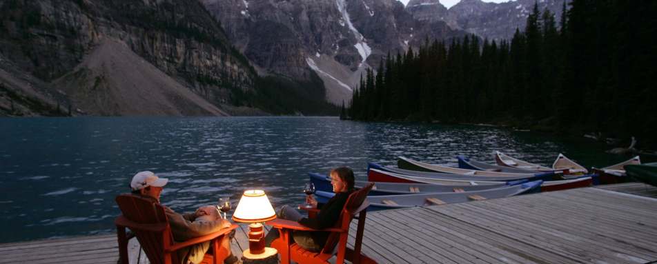 Deck at Moraine Lake Lodge - Pacific Coast & Canada by Rocky Mountaineer