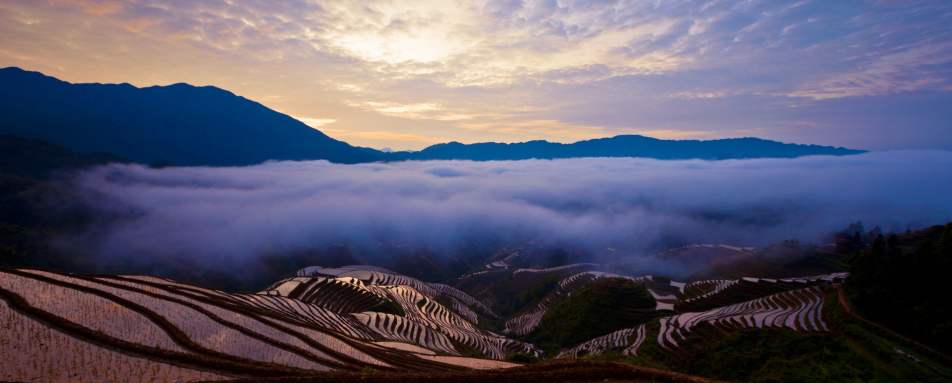Sunset at Longsheng Rice Terraces