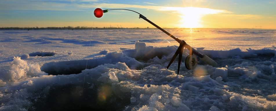 Ice fishing in Finnish Lapland