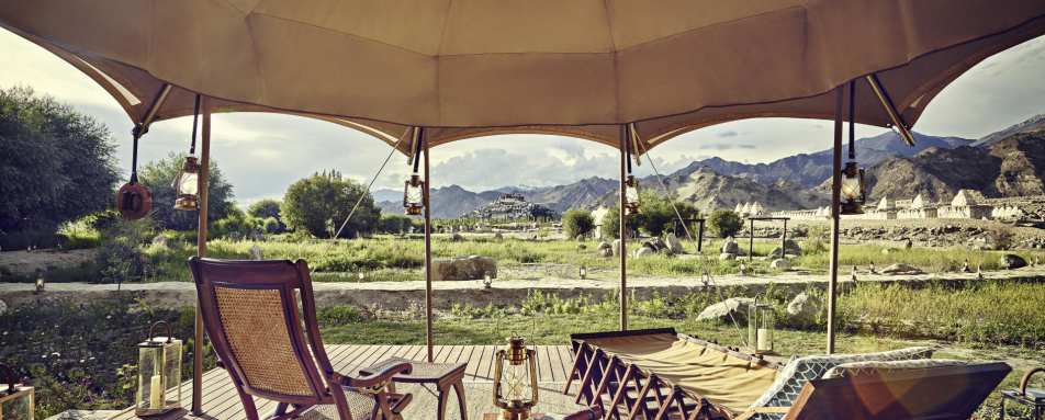 Presidential Suite Tent Verandah - Chamba Camp, Thiksey