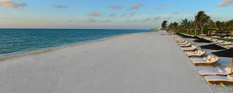 Beach and loungers 