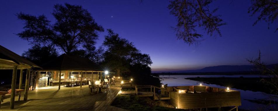 The main area at night - Rukomechi Camp