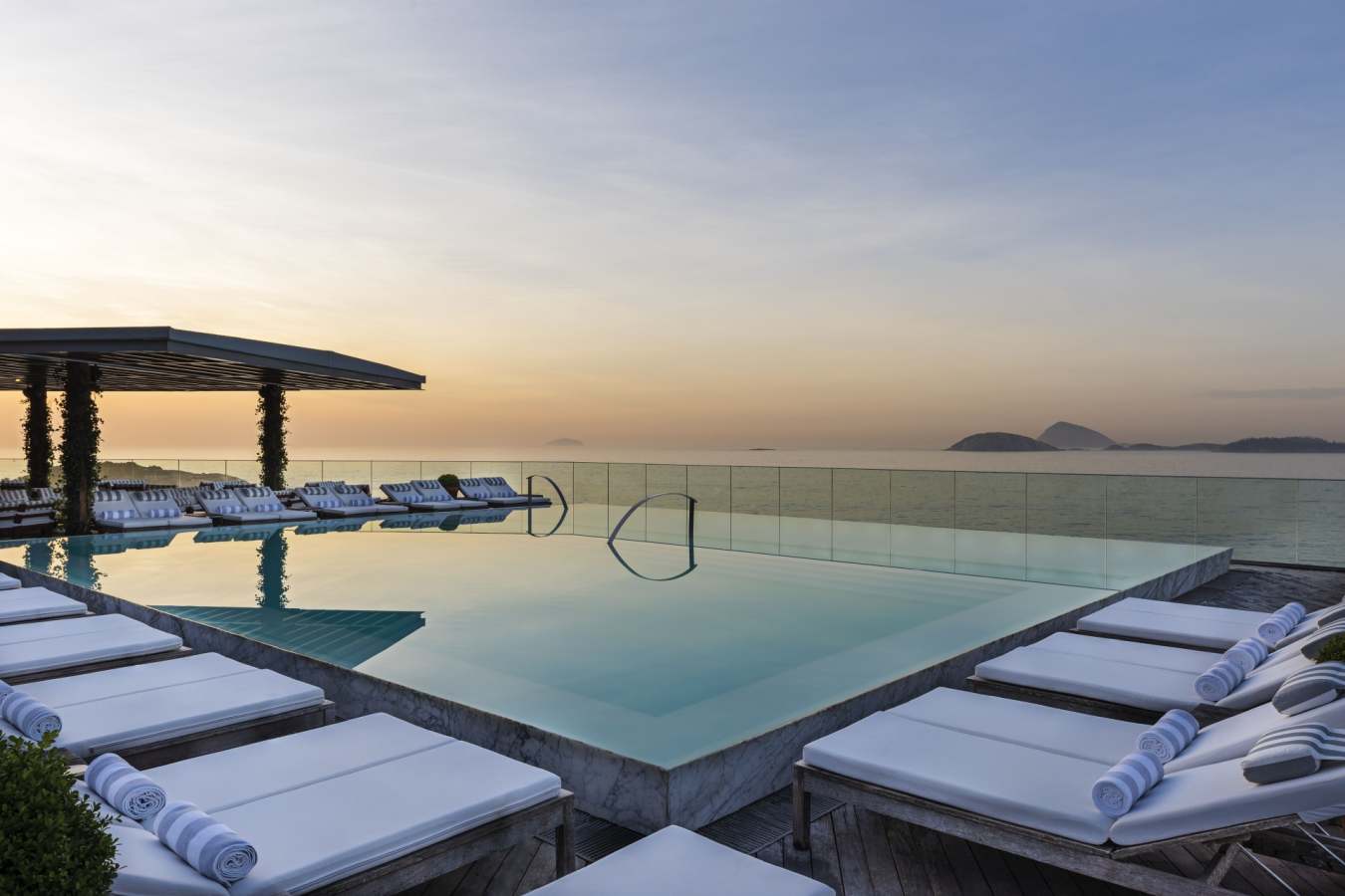 Pool at sunset 