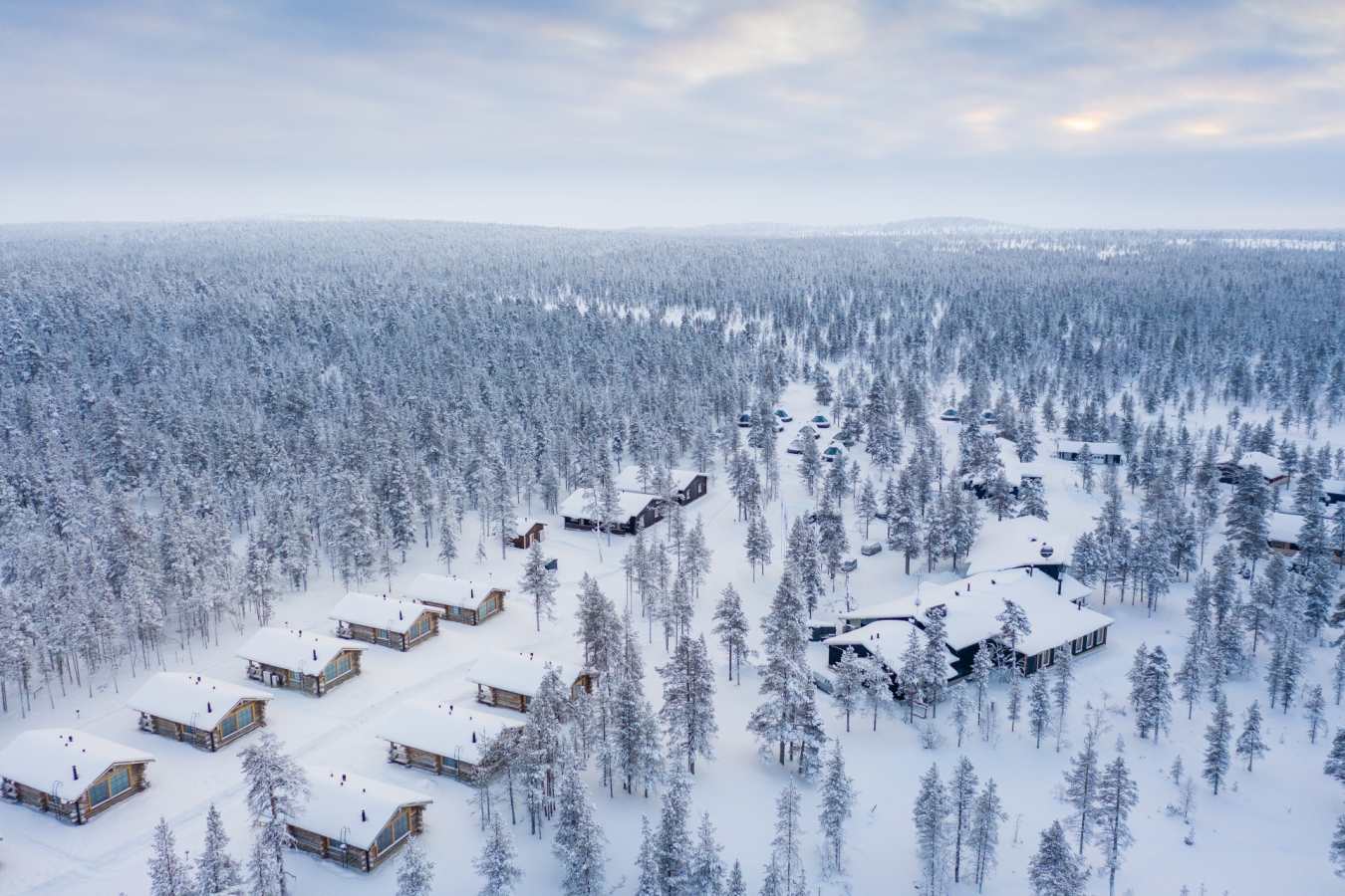 Aerial View Wilderness Hotel Muotka 
