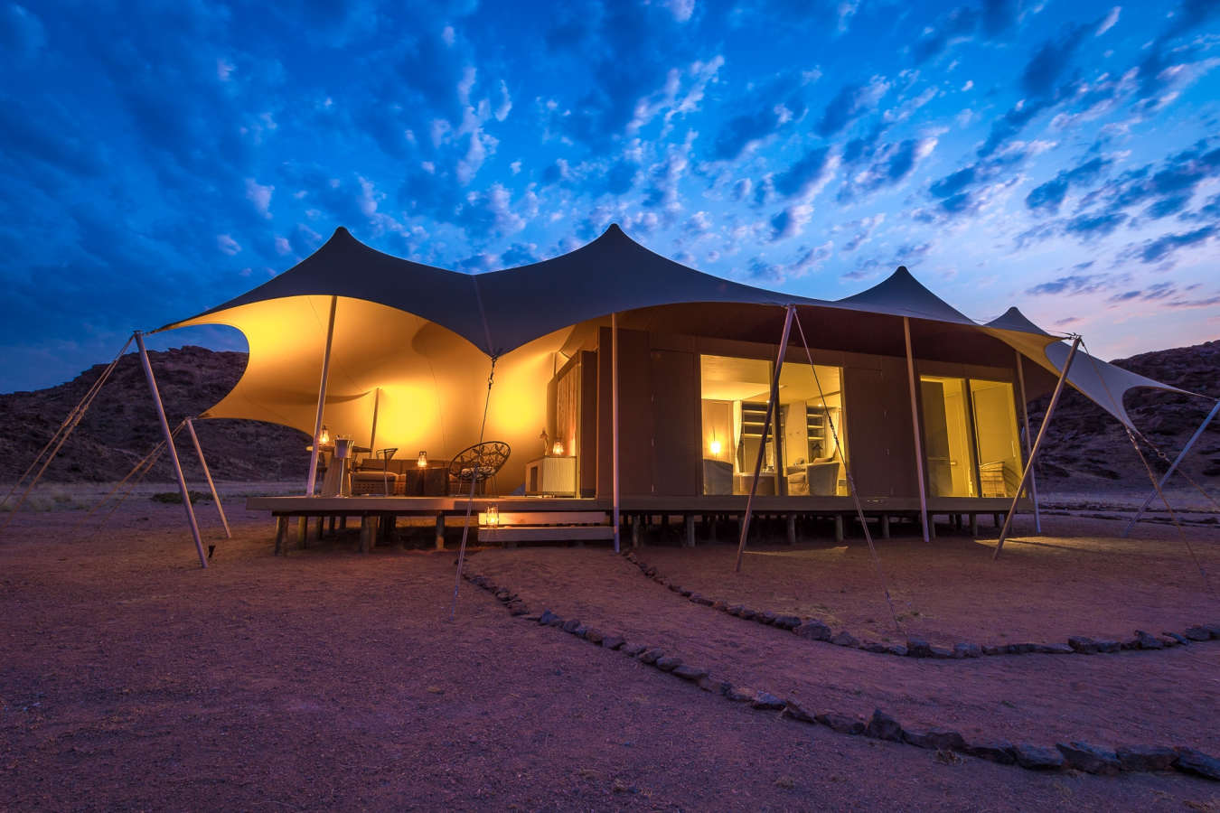 Tented room exterior 
