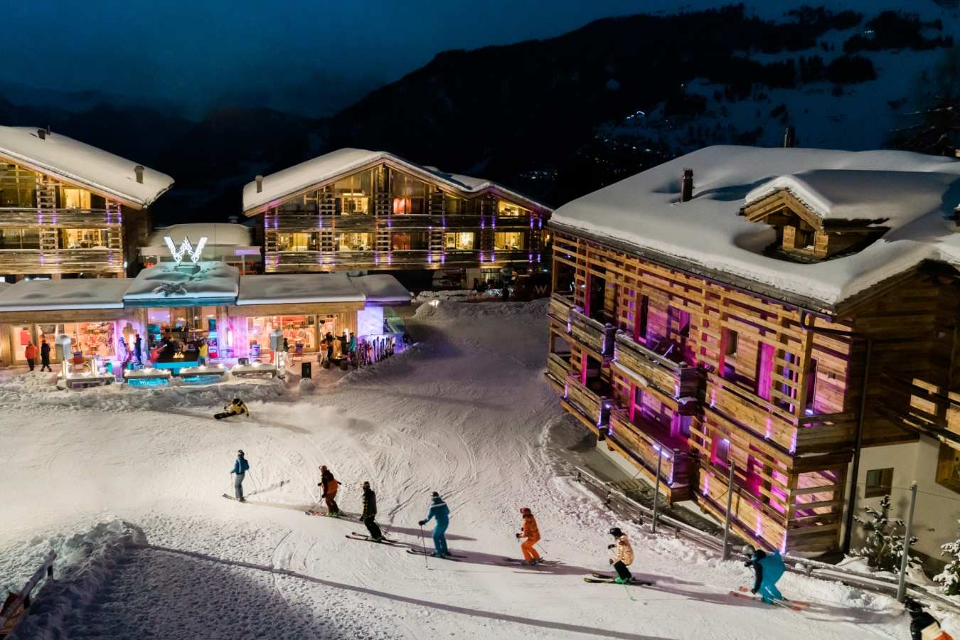 W Verbier Exterior at Night 