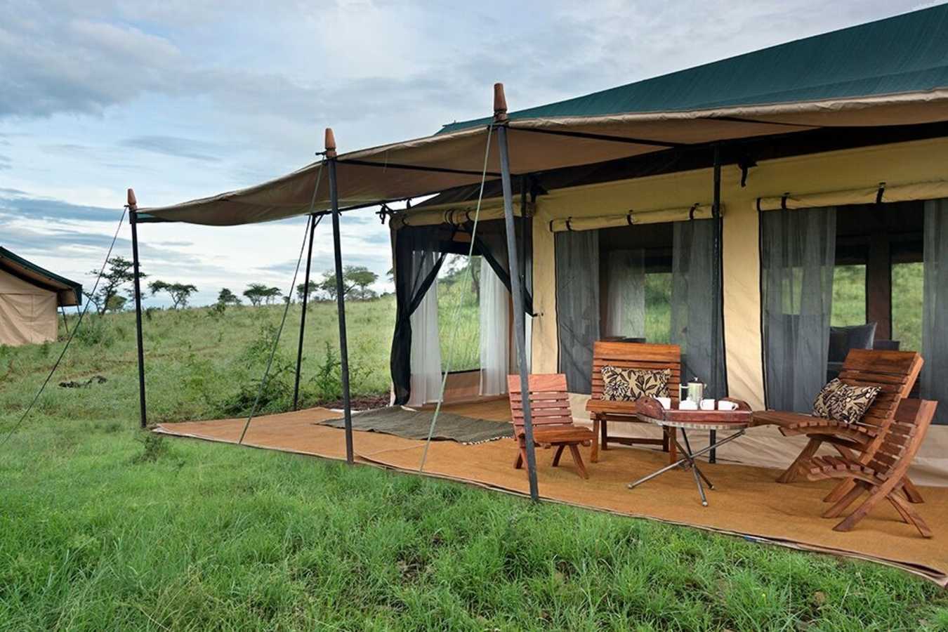 Outside tent 
