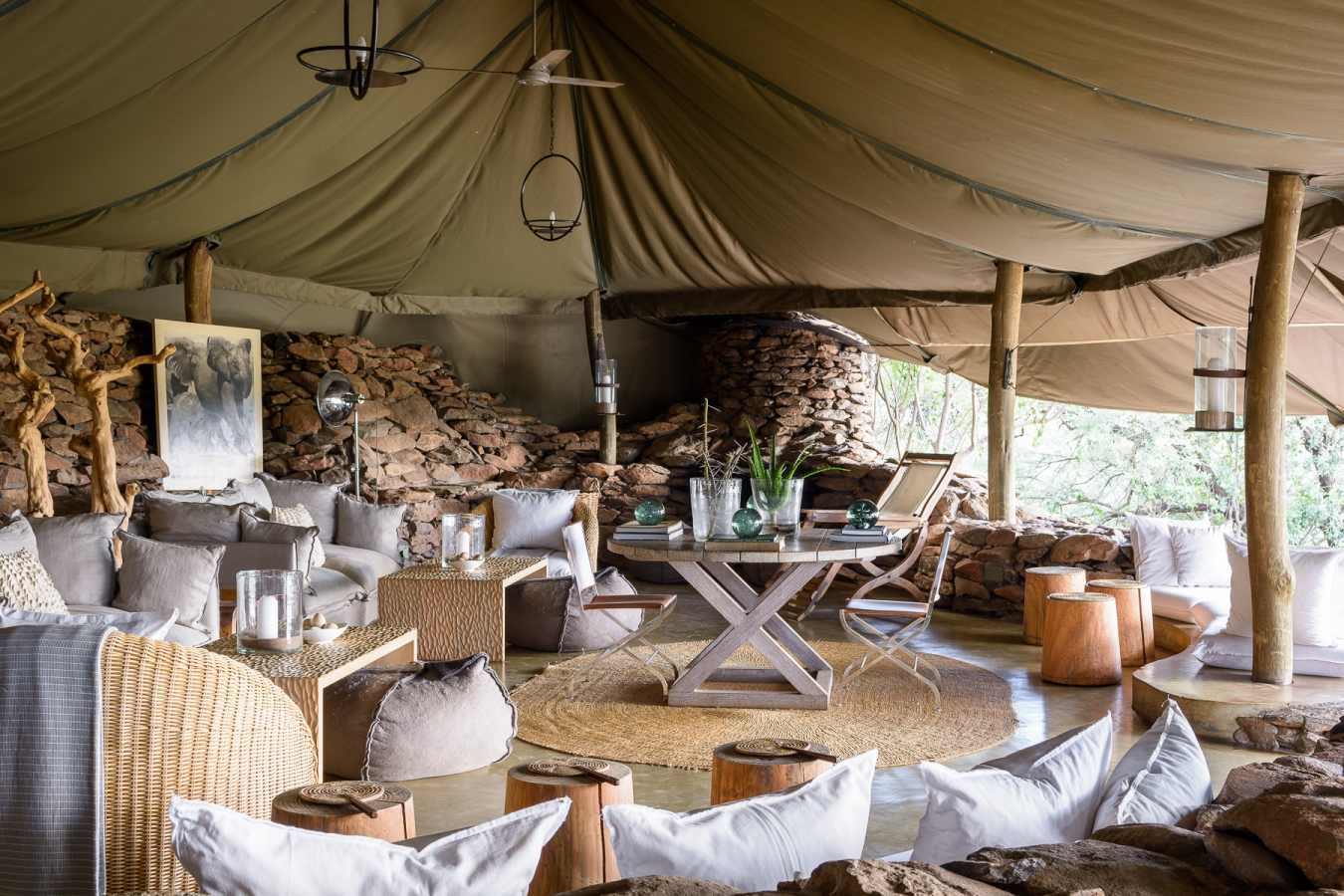 Living area at Singita 