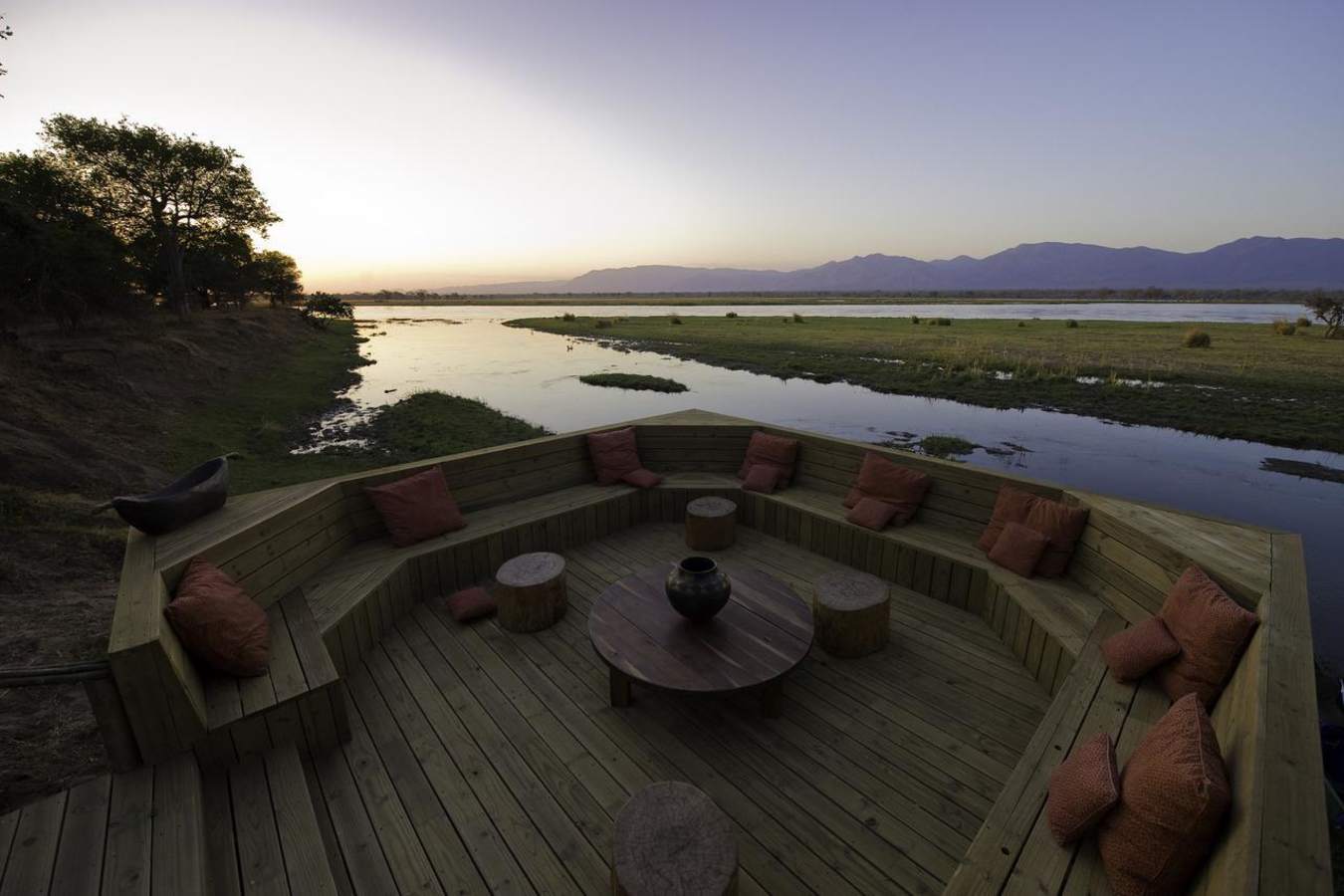 The boma at sunset - Rukomechi Camp