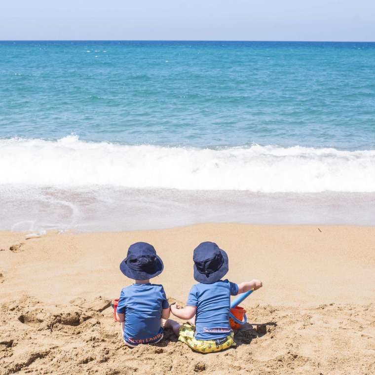 Toddler sandcastle