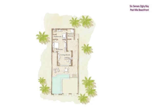 Pool Villa Beachfront Floorplan 