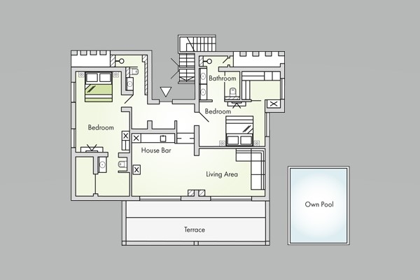 Garden Pool Suite Two Bedroom Floor Plan 