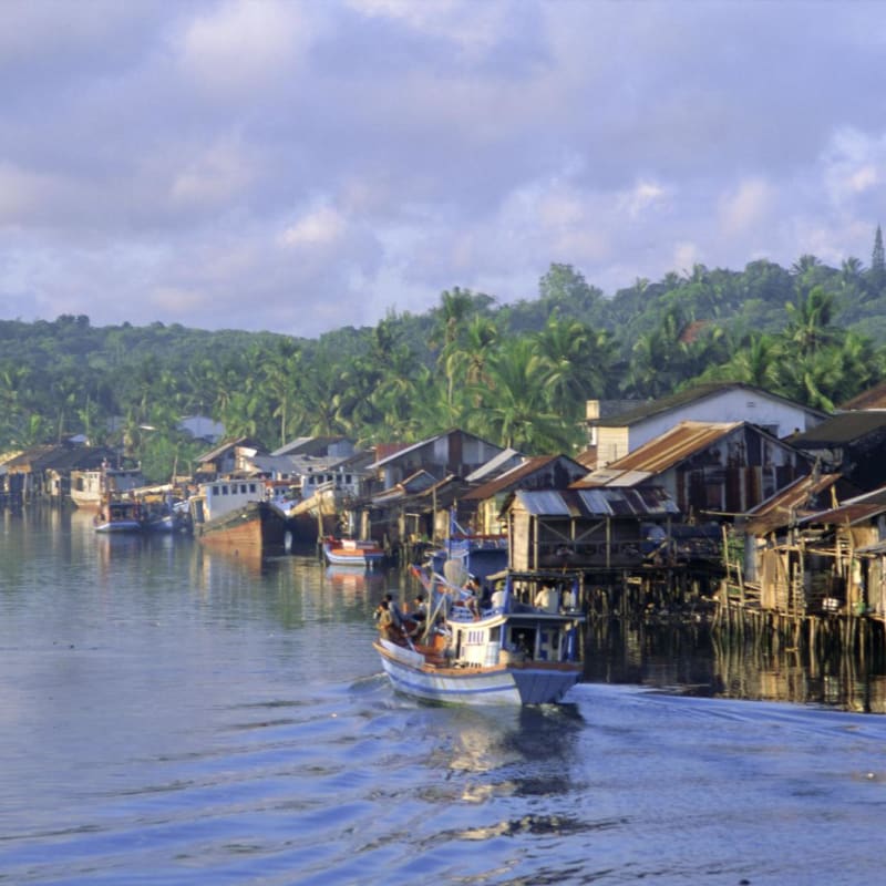 Village in Phu Quoc on the water