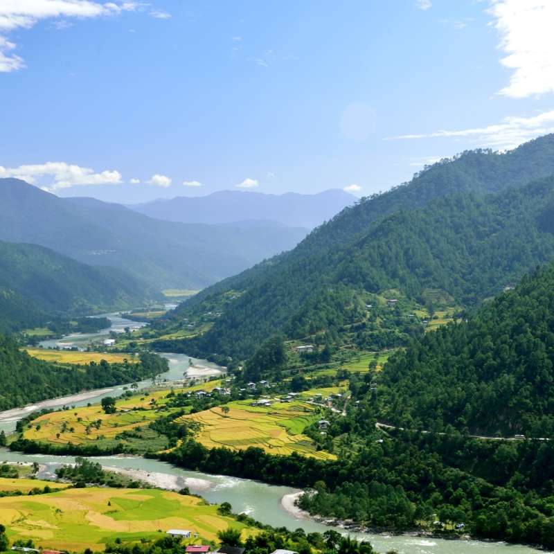 Punakha Valley from the Khamsum Yulley Namgyal Cho