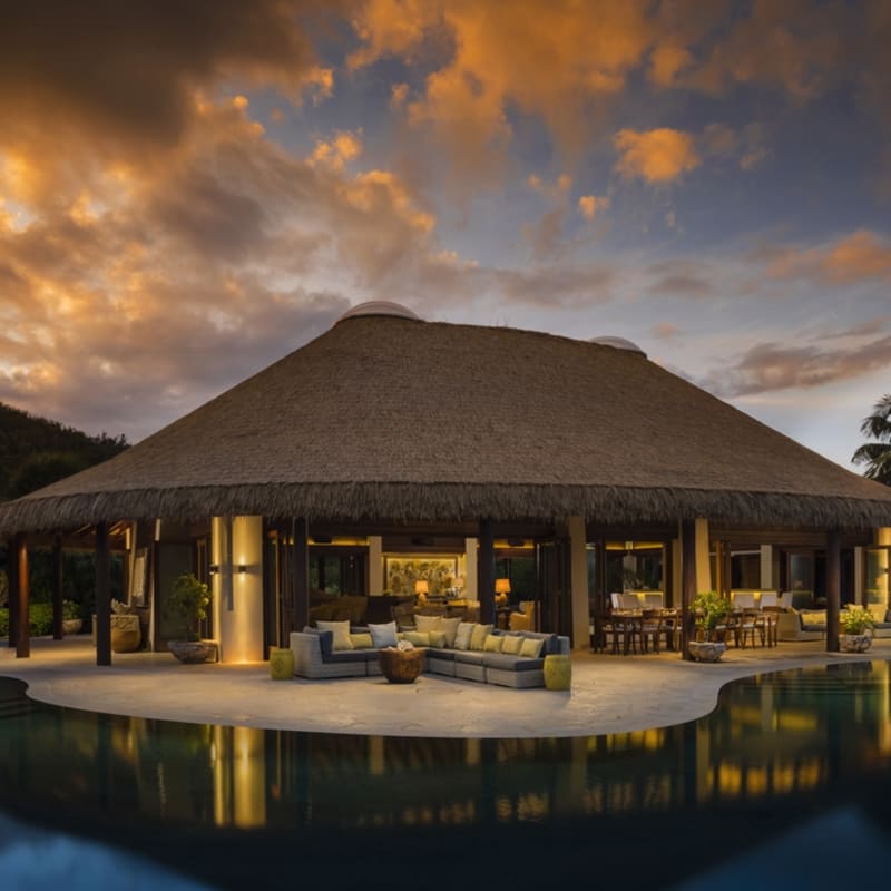 Beach Houst at Sunset 