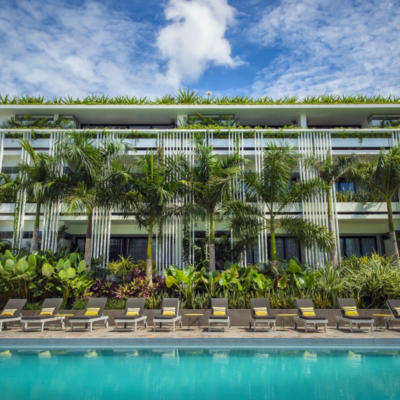 Pool and hotel  
