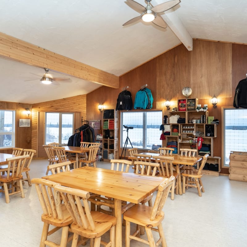 Dining room at Dymond Lake Ecolodge 