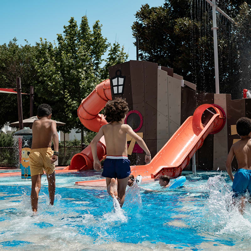 Kids in paddle pool 