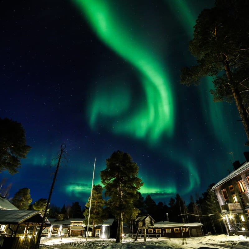 Northern Lights over the hotel