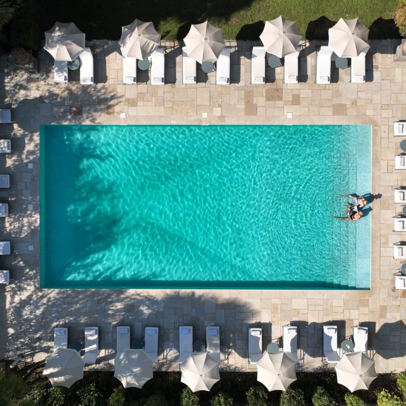 Aerial view of the swimming pool 