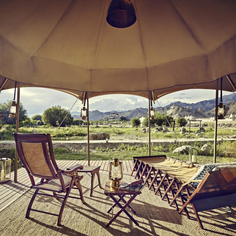 Presidential Suite Tent Verandah - Chamba Camp, Thiksey